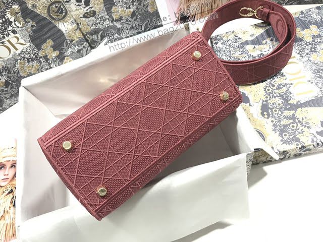 Dior女包 迪奧Lady Dior五格刺繡藤格紋手袋 Dior手提肩背斜挎包  dfk1701